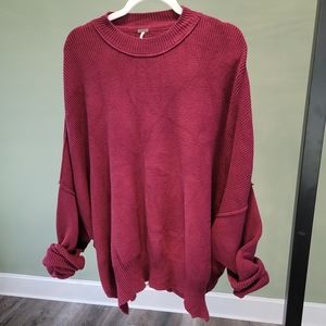 Like New Free People Long Sleeve Crew Neck Oversized Sweater - M